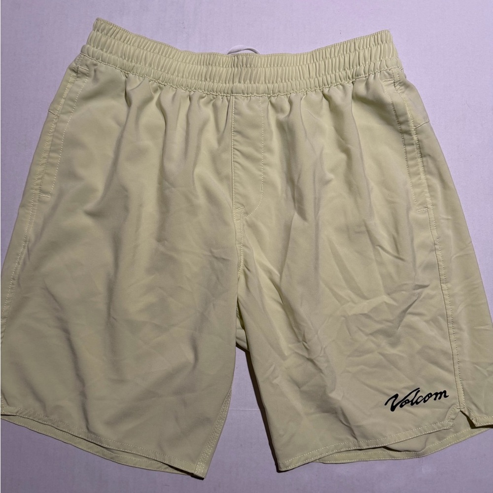 volcom swim trunks shorts, lime green, drawstring, men's‎ large #1366